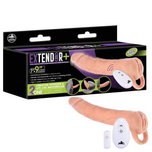 NMC Extendor Plus 2 in 1 Remote Vibrating Masturbator Penis Extendor Sleeve Light Flesh FVRQ046A00 001 4897078636806 Multiview