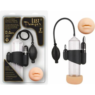 NMC Lust Pumper Vibrating Penis Pump with Mouth Sleeve Clear FMF006A000 050 4892503137965 Multiview