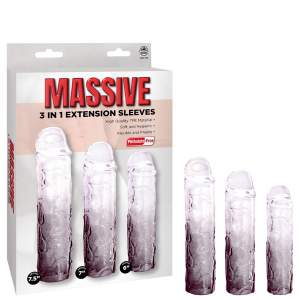 NMC Massive 3 in 1 Penis Extension Sleeves 3 Pack Smoke Clear FKQ018A000 041 4897078640476 Multiview