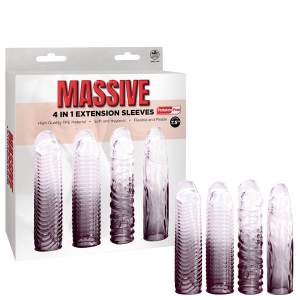 NMC Massive 4 in 1 Penis Extension Sleeves 4 Pack Smoke Clear FKQ019A000 041 4897078640445 Multiview