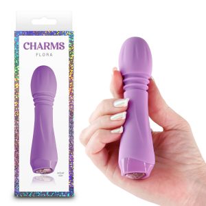 NS Novelties Charms Flora Compact Wand Vibrator Violet Purple NSN 0218 15 657447107597 Multiview