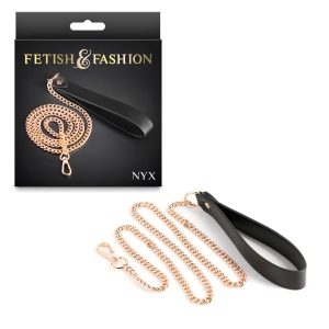 NS Novelties Fetish and Fashion Nyx Chain Leash Black Gold NSN 1800 93AP 657447108860 Multiview