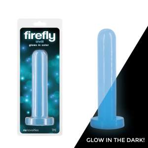 NS Novelties Firefly Thrill Glow in the Dark 5 Inch Smooth Dildo Small Blue NSN 0478 07 657447109386 Multiview