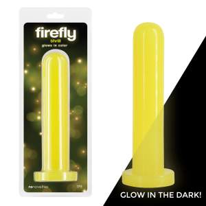 NS Novelties Firefly Thrill Glow in the Dark 7 Inch Smooth Dildo Large Yellow NSN 0478 19 657447109393 Multiview