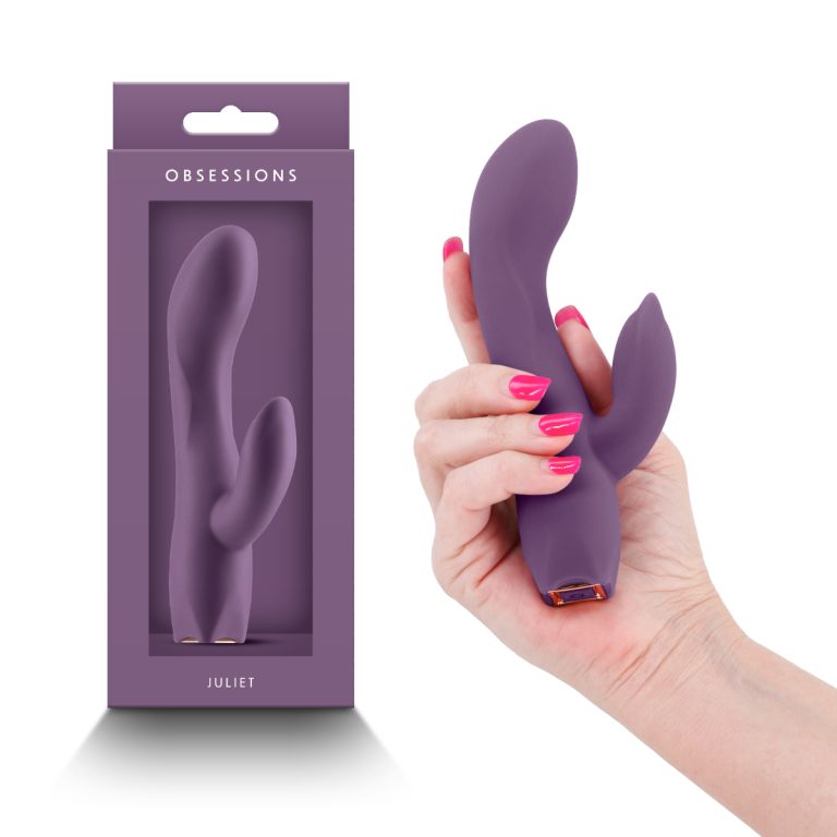 NS Novelties Obsessions Juliet Rechargeable Rabbit Vibrator Dark Purple NSN 0274 15 657447106446 Multiview