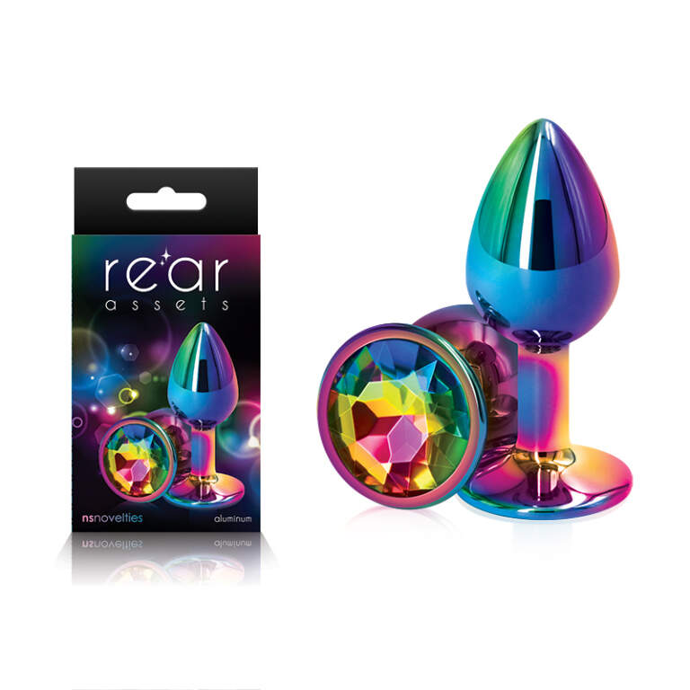 Ns Novelties Rear Assets Round Gem Butt Plug Medium Multicolour