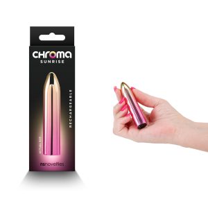 NS Novelties Sunrise Rechargeable Pointed Bullet Vibrator Gold to Pink Ombre Metallic NSN 0305 30 657447105920 Multiview