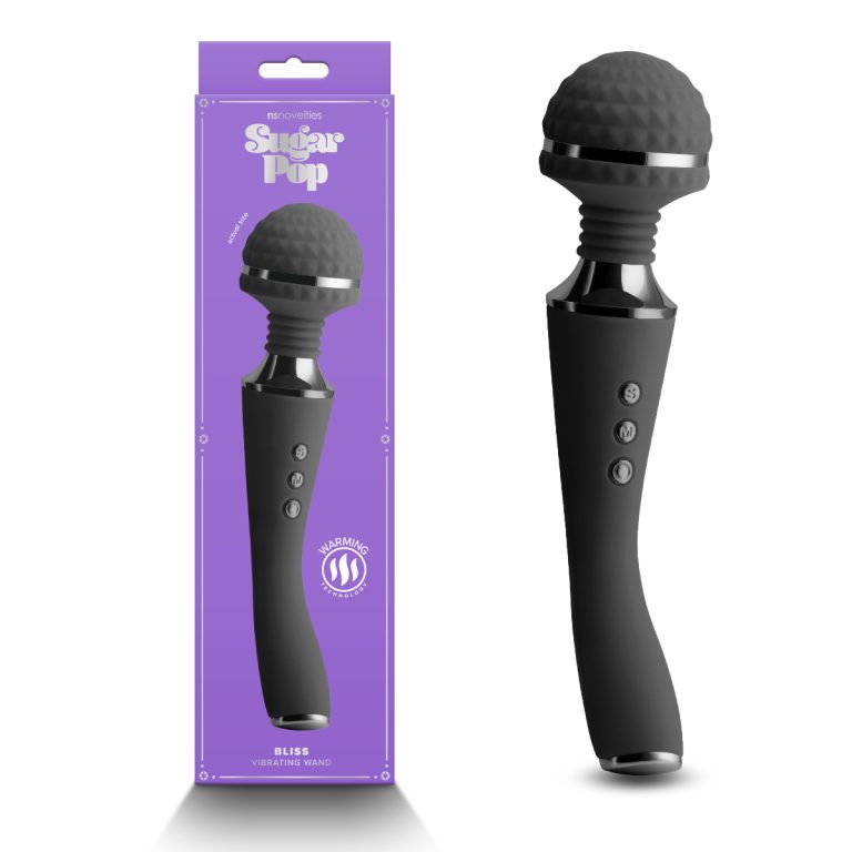 NS Novleties Sugar Pop Bliss Rechargeable Warming Wand Massager Black NSN 0670 53 657447106224 Multiview