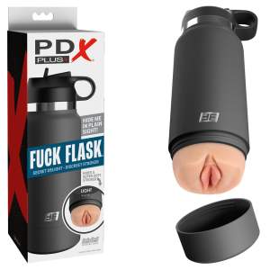 Pipedream PDX Plus Fuck Flask Secret Delight Discreet Water Bottle Vagina Entrance Stroker Masturbator Light Flesh Black Case RD628 21 603912775297 Multiview