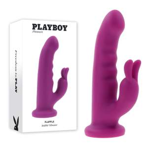 Playboy Pleasure Fluffle Rotating Rabbit Vibrator with Suction Cup Base Plum Purple PB RS 4677 2 844477024677 Multiview