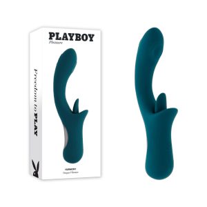 Playboy Pleasure Harmony Licking Tongue and Tapping Vibrator Teal Green PB RS 5070 2 844477025070 Multiview