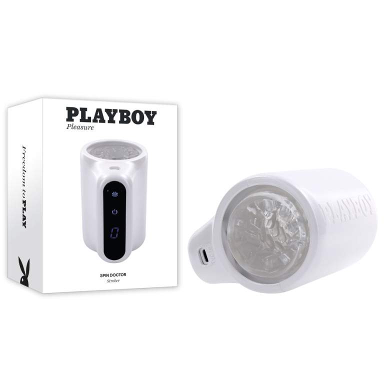 Playboy Pleasure Spin Doctor Rotating Masturbator White PB RS 5292 2 844477025292 Multiview