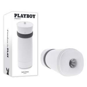 Playboy Pleasure Twist and Stroke Vibrating Masturbator White PB RS 5247 2 844477025247 Multiview