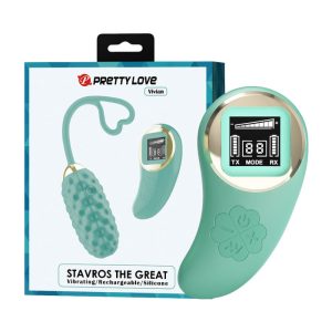 Pretty Love Stavros the Great Vivian Egg Vibrator with Wireless Remote Teal Green BI 300027W LED 1 6959532335453 Multiview
