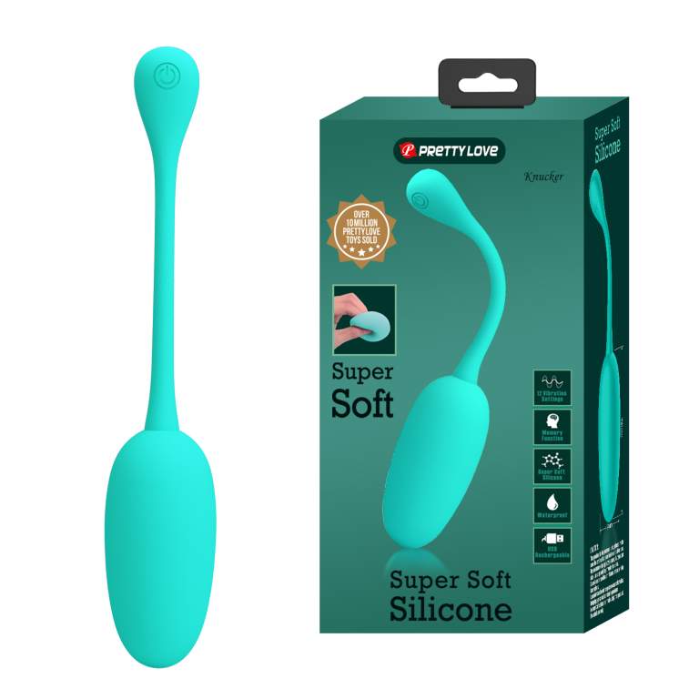 Pretty Love Super Soft Silicone Knucker Egg Vibrator Seafoam Teal BI 014786 4 6959532335057 Multiview