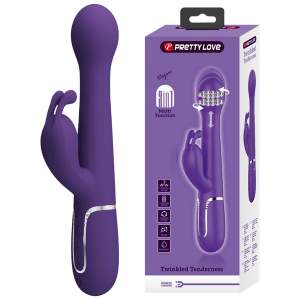 Pretty Love Twinkled Tenderness Dejon 3 in 1 Thrusting Beaded Ears Rabbit Vibrator Dark Purple BW 500014 2 6959532335903 Multiview