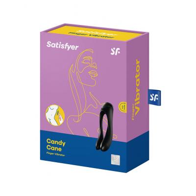 Satisfyer Candy Cane Flexible Dual Motor Finger Vibrator Black 4061504004136 Boxview