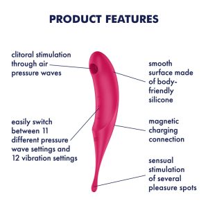 Satisfyer Twirling Pro Hybrid Air Pulse Vibrator Red 4043937 4061504043937 Info Detail