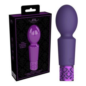 Shots Royal Gems Brilliant Silicone Mini Wand Vibrator Purple ROY008PUR 7423522529584 Multiview