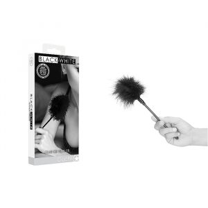 Shots Toys Ouch Black White Feather Tickler Black OU694BLK 7423522577547 Multiview