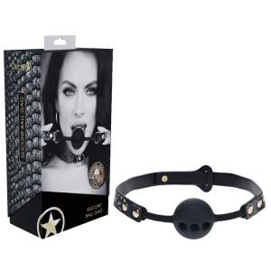 Shots Toys Ouch Florence Ball Gag Black Snakeskin OU1003BLK 8714273056627 Multiview