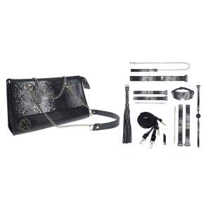 Shots Toys Ouch Florence Collection Bondage Kit Black Snakeskin OU1005BLK 8714273056641 Multiview