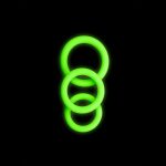 Shots Toys Ouch Glow in the Dark 3Pcs Silicone Cock Ring Set Glow in the Dark Green OU731GLO 7423522639627 Detail