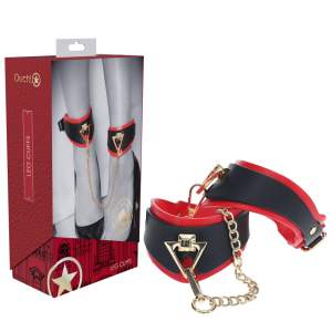 Shots Toys Ouch Milan Ankle Cuffs Black Red OU964BLKRD 8714273055965 Multiview