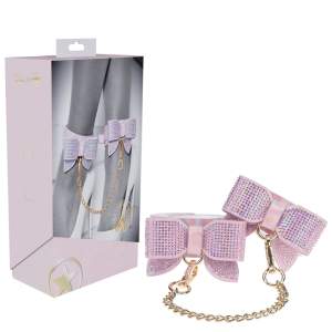 Shots Toys Ouch Paris Bowtie Ankle Cuffs Pink Holographic OU982PNK 8714273056214 Multiview