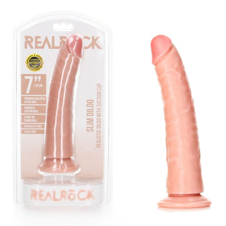 Shots Toys Realrock 7 Inch Slim Dildo Light Flesh REA114FLE 7423522625637 Multiview