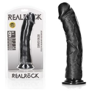 Shots Toys Realrock 9 Inch Curved Dildo Black REA119BLK 7423522627617 Multiview
