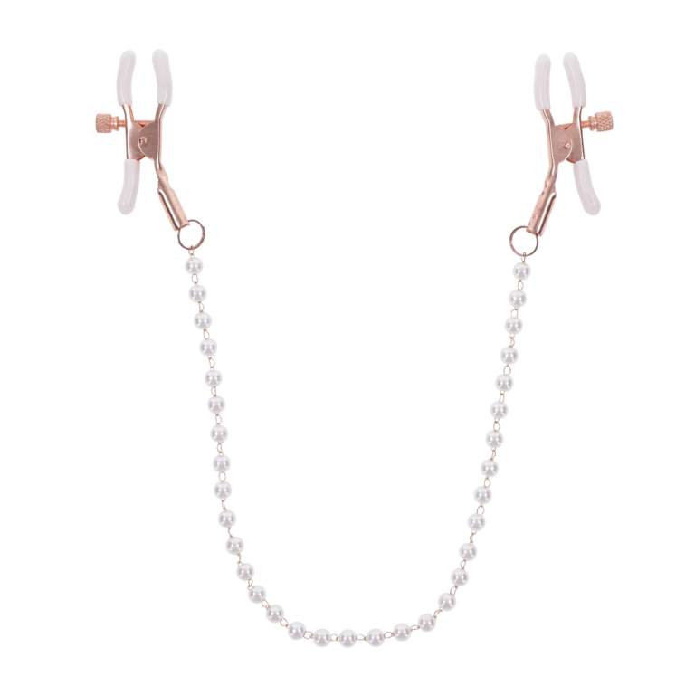 Sportsheets Peaches and Creame Nipple Clamps Rose Gold Pearl SS09964 646709099640 Detail