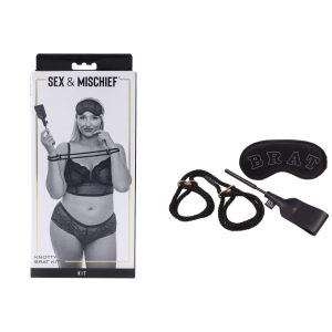 Sportsheets Sex and Mischief Brat Knotty Brat Kit Black Rose Gold SS92128 646709921286 Multiview