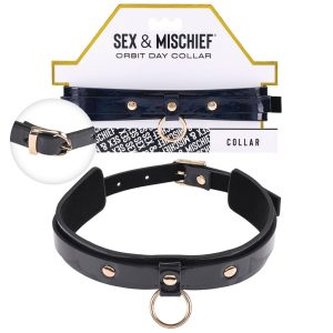 Sportsheets Sex and Mischief Orbit Day Collar Gold Black SS09853 646709098537 Detail Multiview