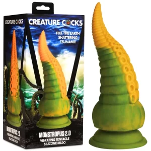 XR Brands Creature Cocks Monstropus 2 point 0 Vibrating 6 point 5 inch Tentacle Fantasy Dildo AH404 848518054609 Multiview