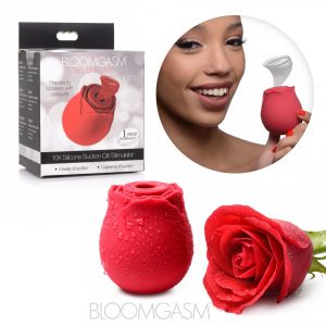 XR Brands Inmi Wild Rose Bloomgasm Air Suction Clitoral Stimulator Red AG776 848518044877 Multiview