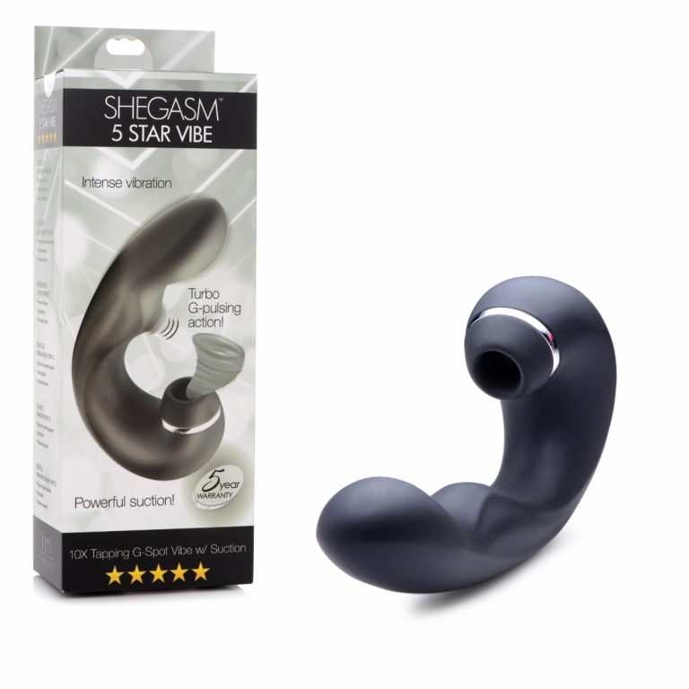 XR Brands Shegasm 5 Star Tapping G Spot Vibe with Suction Black AG667Black 848518042675 Multiview