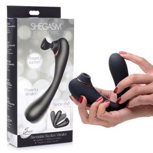 XR Brands Shegasm Pose by Inmi 7x Bendable Suction VIbrator Black AG618 848518042071 Multiview