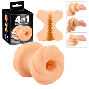 You2Toys 4in1 Pleasure Toy Male Stroker Stretcher Bumper Cock Ring Light Flesh 50033000000 4024144353156 Multiview