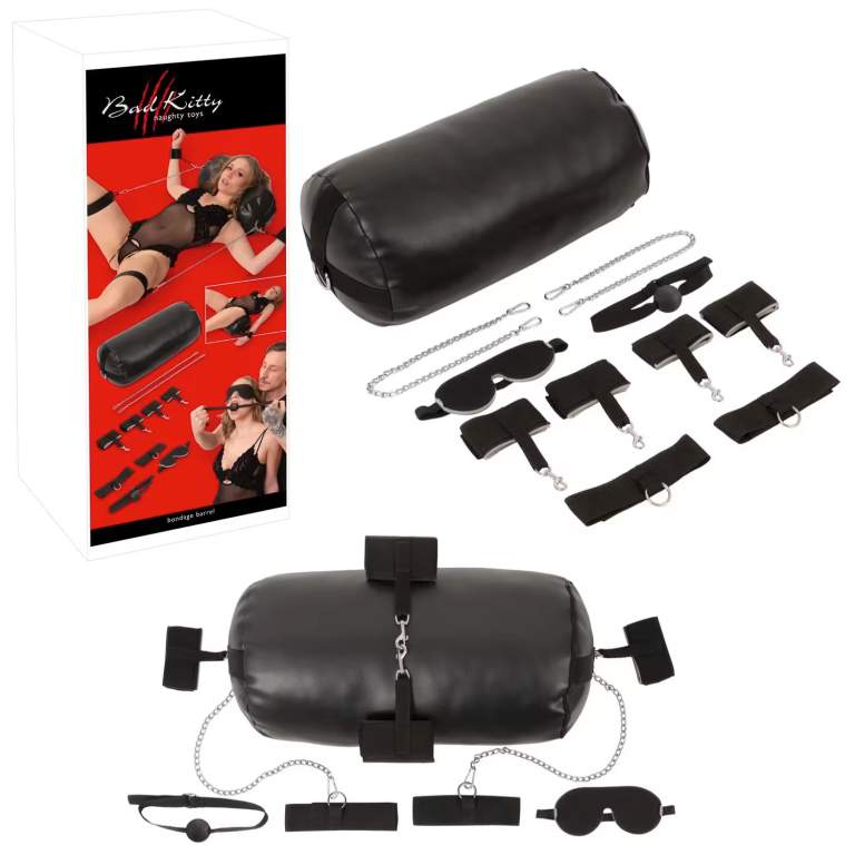 You2Toys Bondage Barrel Positioning Bondage Restraint Kit with Gag Black 50026800000 4024144295296 Multiview