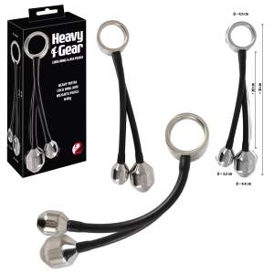 You2Toys Heavy Gear Cock Ring with Weighted Anal Plugs Chrome Black 05385580000 4024144101641 Multiview