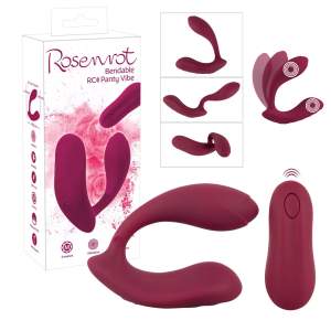 You2Toys Rosenrot Remote Control Bendable Wearable Panty Dual Vibrator Red Burgundy 05585590000 4024144241453 Multiview