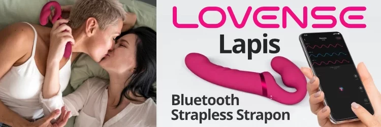 Lovense Lapis New Bluetooth Triple Motor Strapless Strap On Dildo